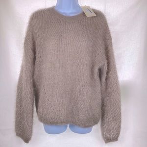 Vera & Lucy ‘Fluffy Jumper’ Sweater pullover in Beige Tan size Large NWT